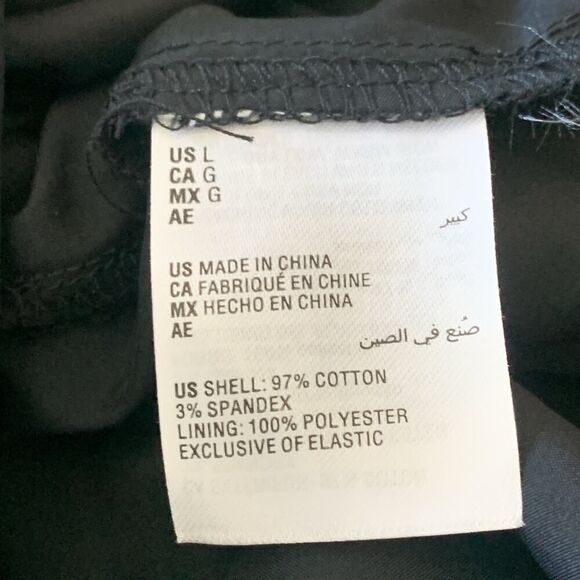 And Now This Mini Dress Large Smocked Short Puff Sleeves A-Line Cotton Black New - Picture 8 of 11